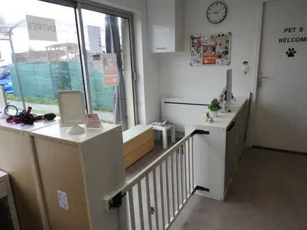 L’espace d’accueil du salon